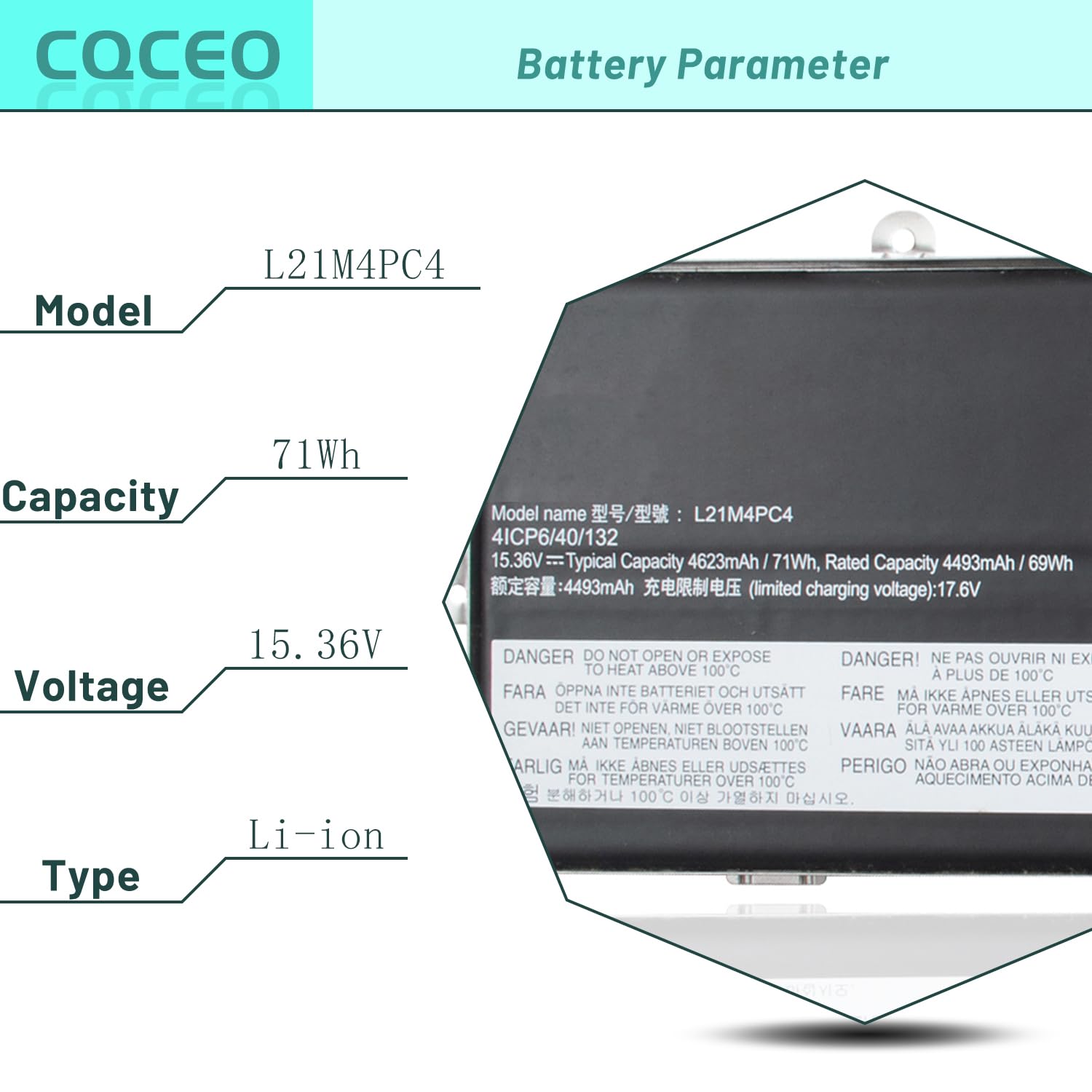 Amazon.com: CQCEO L21M4PC4 L21L4PC1 Laptop Battery Compatible with